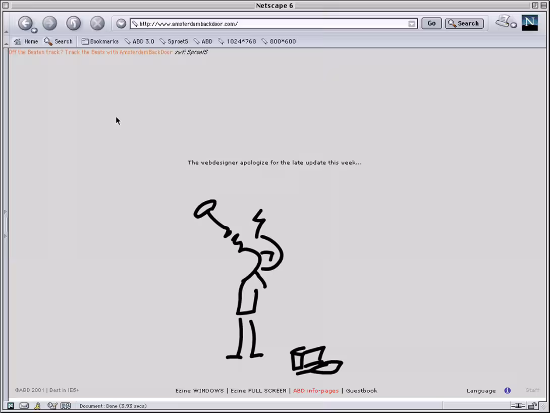 ABD Website voorpagina met Flash animatie